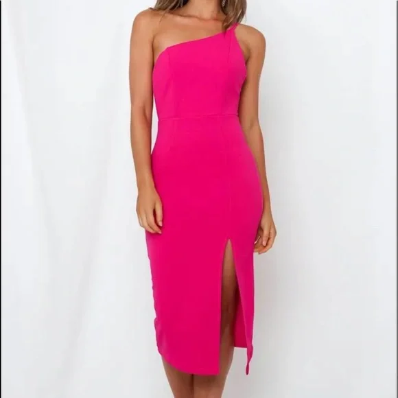 strapless open back dress Vintage Hot Pink Midi-length Prom Dress,Wedding Guest Outfit fg4683 –  formalgowns main image 0